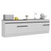 Kit Balcão de Cozinha para Pia 150cm e Balcão 120cm Veneza Multimóveis MP2286 Branco/Preto