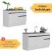 Kit Balcão de Cozinha para Pia 150cm e Balcão 120cm Veneza Multimóveis MP2286 Branco/Preto