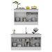 Kit Balcão de Cozinha para Pia 150cm e Balcão 120cm Veneza Multimóveis MP2286 Branco/Preto