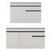 Kit Balcão de Cozinha para Pia 150cm e Balcão 120cm Veneza Multimóveis MP2286 Branco/Preto