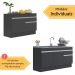 Kit Balcão de Cozinha para Pia 150cm e Balcão 120cm Veneza Multimóveis MP2286 Preto/Branco