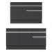 Kit Balcão de Cozinha para Pia 150cm e Balcão 120cm Veneza Multimóveis MP2286 Preto/Branco