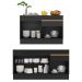 Kit Balcão de Cozinha para Pia 150cm e Balcão 120cm Veneza Multimóveis MP2286 Preto/Dourado