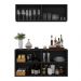 Kit Bar Armário Aéreo e Aparador 4 Portas Multimóveis MP1075 Preto