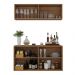 Kit Bar Armário Aéreo e Aparador 4 Portas Multimóveis MP1075 Rustic