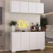 Kit Bar Armário Aéreo e Aparador 4 Portas Multimóveis MP1087 Branco