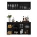 Kit Bar Armário Aéreo e Aparador 4 Portas Multimóveis MP1087 Preto/Branco