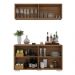 Kit Bar Armário Aéreo e Aparador 4 Portas Multimóveis MP1087 Rustic/Branco
