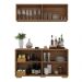 Kit Bar Armário Aéreo e Aparador 4 Portas Multimóveis MP1087 Rustic/Natural