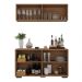 Kit Bar Armário Aéreo e Aparador 4 Portas Multimóveis MP1087 Rustic/Preto