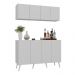 Kit Bar Armário Aéreo e Aparador 4 Portas Retrô Multimóveis MP1086 Branco