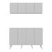Kit Bar Armário Aéreo e Aparador 4 Portas Retrô Multimóveis MP1086 Branco