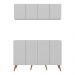 Kit Bar Armário Aéreo e Aparador 4 Portas Retrô Multimóveis MP1086 Branco/Natural