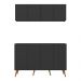 Kit Bar Armário Aéreo e Aparador 4 Portas Retrô Multimóveis MP1086 Preto/Natural
