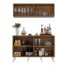 Kit Bar Armário Aéreo e Aparador 4 Portas Retrô Multimóveis MP1086 Rustic/Branco
