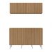 Kit Bar Armário Aéreo e Aparador 4 Portas Retrô Multimóveis MP1086 Rustic/Branco