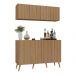Kit Bar Armário Aéreo e Aparador 4 Portas Retrô Multimóveis MP1086 Rustic/Natural