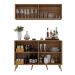 Kit Bar Armário Aéreo e Aparador 4 Portas Retrô Multimóveis MP1086 Rustic/Natural