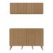 Kit Bar Armário Aéreo e Aparador 4 Portas Retrô Multimóveis MP1086 Rustic/Natural