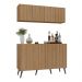 Kit Bar Armário Aéreo e Aparador 4 Portas Retrô Multimóveis MP1086 Rustic/Preto