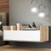 Kit c/ 2 Mesas de Cabeceira 80 cm Suspensa Multimóveis Rustic/Branco