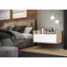 Kit c/ 2 Mesas de Cabeceira 80 cm Suspensa Multimóveis Rustic/Branco