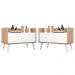 Kit c/ 2 Mesas de Cabeceira 80 cm c/ Pés Retrô Multimóveis Rustic/Branco