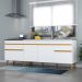 Kit com 2 Balcões de Cozinha 150cm e 70cm Veneza Multimóveis V2073 Branco/Dourado