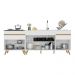 Kit com 2 Balcões de Cozinha 150cm e 70cm Veneza Multimóveis V2073 Branco/Dourado