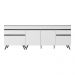 Kit com 2 Balcões de Cozinha 150cm e 70cm Veneza Multimóveis V2073 Branco/Preto