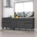 Kit com 2 Balcões de Cozinha 150cm e 70cm Veneza Multimóveis V2073 Preto