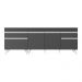 Kit com 2 Balcões de Cozinha 150cm e 70cm Veneza Multimóveis V2073 Preto/Branco