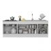 Kit com 2 Balcões de Cozinha 150cm e 70cm com Rodapé Veneza Multimóveis V2108 Branco