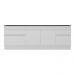 Kit com 2 Balcões de Cozinha 150cm e 70cm com Rodapé Veneza Multimóveis V2108 Branco