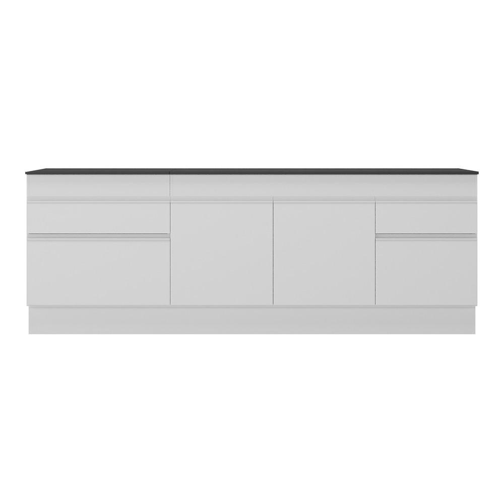 Kit com 2 Balcões de Cozinha 150cm e 70cm com Rodapé Veneza Multimóveis V2108 Branco
