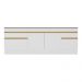 Kit com 2 Balcões de Cozinha 150cm e 70cm com Rodapé Veneza Multimóveis V2108 Branco/Dourado