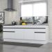 Kit com 2 Balcões de Cozinha 150cm e 70cm com Rodapé Veneza Multimóveis V2108 Branco/Preto