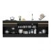 Kit com 2 Balcões de Cozinha 150cm e 70cm com Rodapé Veneza Multimóveis V2108 Preto/Dourado