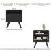Kit com 2 Mesas de Cabeceira 40 cm com Pés Retrô Multimóveis MP4044 Preta