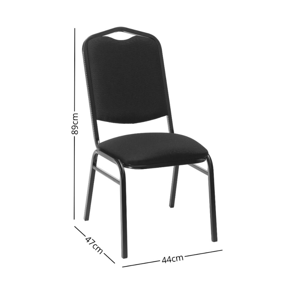Kit com 3 Cadeiras de Auditório/Escritório Estofadas 44cm Multimóveis CR25290 Preto