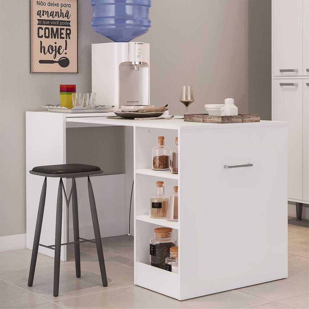 Mesa Dobrável Armário de Cozinha Ibiza Multimóveis FG2000 Branca