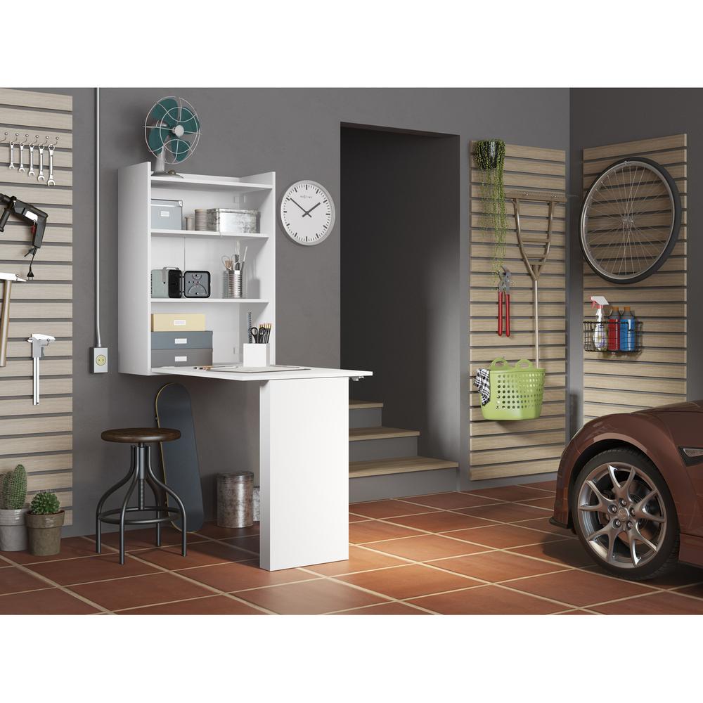 Mesa Dobrável Multimóveis Multiuso com Armário de Parede Branco REF.5131