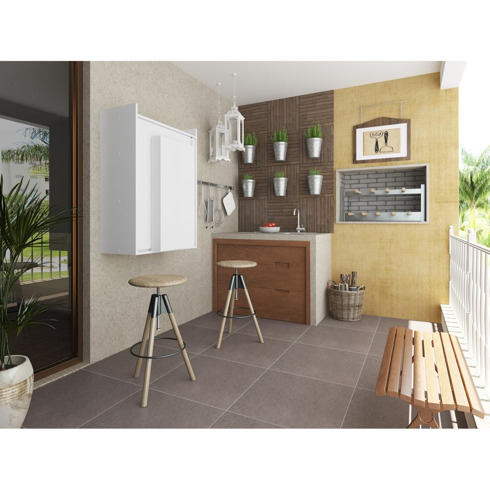 Mesa Dobrável Multimóveis Multiuso com Armário de Parede Branco REF.5131