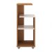 Mesa Lateral 33cm com Prateleiras Multimóveis CR45124 - Cinamomo/Off White