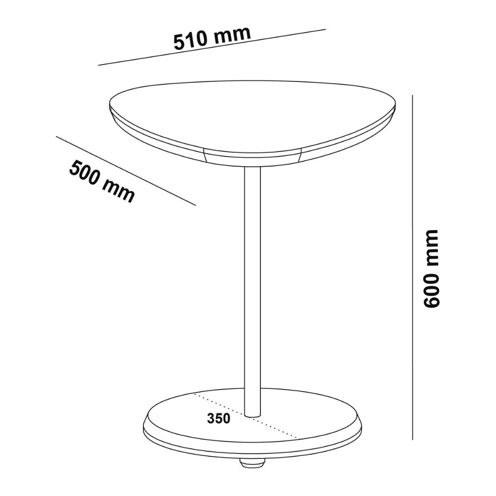 Mesa Lateral Apoio MDF 51cm Multimóveis CR45301 Off White
