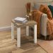 Mesa Lateral Apoio Quadrada 45cm com Pés Multimóveis CR45303 Carvalho/Off White