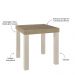 Mesa Lateral Apoio Quadrada 45cm com Pés Multimóveis CR45303 Carvalho/Off White