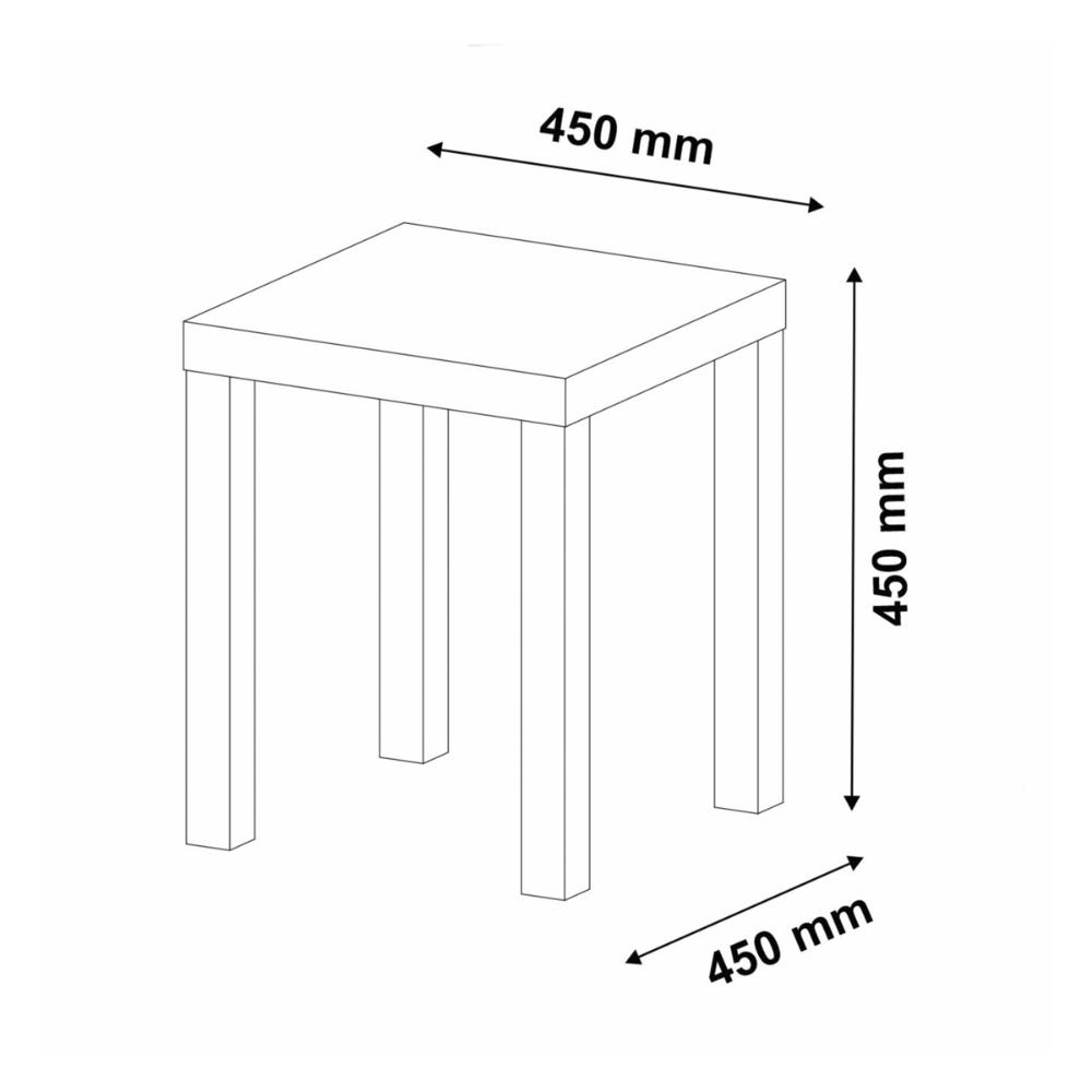 Mesa Lateral Apoio Quadrada 45cm com Pés Multimóveis CR45303 Carvalho/Off White