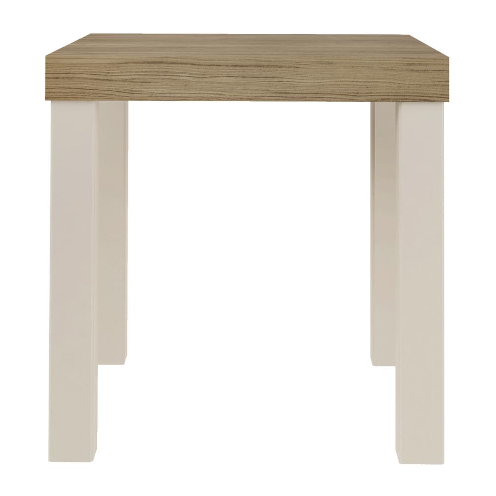 Mesa Lateral Apoio Quadrada 45cm com Pés Multimóveis CR45303 Carvalho/Off White