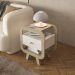 Mesa Lateral com 1 Gaveta e Portas USB Multimóveis CR45304 Naturale/Branco